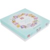 Lenjerie de pat din bumbac ranforce Tac, design floral delicat în nuanțe de roz, violet și verde pe fundal alb