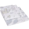 Lenjerie de pat model floral alb-negru pe fundal alb, pat dublu, din bumbac 100% ranforce, Tac Jamie