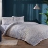 Lenjerie de pat dublu bumbac 100% ranforce cu model floral delicat în nuanțe de lila și alb