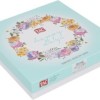 Lenjerie de pat dublu din bumbac 100% ranforce cu design floral în nuanțe de roșu, roz și verde pe fundal alb