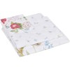 Lenjerie de pat dublu din bumbac 100% ranforce cu design floral în nuanțe de roșu, roz și verde pe fundal alb