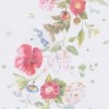 Lenjerie de pat dublu din bumbac 100% ranforce cu design floral în nuanțe de roșu, roz și verde pe fundal alb