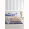 Lenjerie de pat Vera din bumbac 100% ranforce, brand Tac, cu design în dungi în tonuri de maro și gri, ideală pentru un decor modern și elegant.