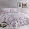 Lenjerie de pat dublu din bumbac satinat lila cu damasc, model Castillo