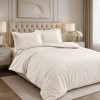 Lenjerie pat TAC Castilo crem satin de lux, design sofisticat, bumbac 100%