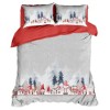 Lenjerie de pat dublu Craciun 3D, bumbac 100% ranforce, Gnomi