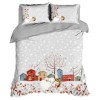 Lenjerie de pat dublu Craciun 3D, bumbac 100% ranforce, Sweet Home