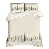 Lenjerie de pat craciun 3d pine bumbac 100% ranforce cu brazi