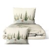 Lenjerie de pat craciun 3d pine bumbac 100% ranforce cu brazi