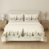 Lenjerie de pat craciun 3d pine bumbac 100% ranforce cu brazi