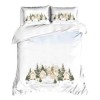 Lenjerie craciun snowy 3d bumbac 100 ranforce cu peisaj de iarna