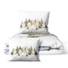 Lenjerie craciun snowy 3d bumbac 100 ranforce cu peisaj de iarna
