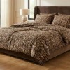 Lenjerie de pat dublu din bumbac 100% creponata cu imprimeu leopard