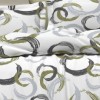 Lenjerie de pat dublu cu cercuri gri, material bumbac creponat, set 4 piese cu elastic