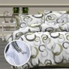Lenjerie de pat dublu cu cercuri gri, material bumbac creponat, set 4 piese cu elastic