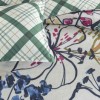 Lenjerie de pat dublu cu 2 fete TAC Greeny Verde din bumbac 100% ranforce, design geometric si floral