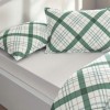 Lenjerie de pat dublu cu 2 fete TAC Greeny Verde din bumbac 100% ranforce, design geometric si floral