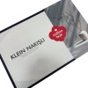 Lenjerie pat dublu bumbac 100% ranforce, Cotton Box Ceria Albastră, cu broderie fină în formă de păsări crem pe fundal albastru și față cu dungi reversibile