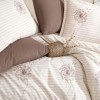 Lenjerie pat dubla bumbac ranforce cu broderie florala tip papadie Clasy Home Veneta