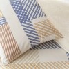 lenjerie de pat TAC Joel bumbac 100 ranforce cu cearceaf elastic 160x200 si model geometric liniar bej maro bleumarin