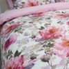 Lenjerie de pat dublu cu elastic April Cotton Pro Pucioasa bumbac ranforce premium model bujori roz