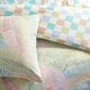 Set lenjerie de pat dublu Cardie TAC din bumbac 100 % ranforce, imprimeu frunze pastel de palmier