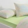 Set lenjerie de pat dublu Cardie TAC din bumbac 100 % ranforce, imprimeu frunze pastel de palmier