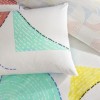 Set lenjerie de pat dublu Luvina TAC din bumbac 100 % ranforce, imprimeu geometric pastel pe fond ivoire