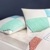 Set lenjerie de pat dublu Luvina TAC din bumbac 100 % ranforce, imprimeu geometric pastel pe fond ivoire
