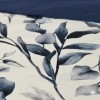 Lenjerie de pat dublu cu elastic Eucalyptus Noir Cotton Pro Pucioasa bumbac ranforce premium model cu frunze bleumarin