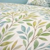 Lenjerie de pat dublu cu elastic Forest Veil Cotton Pro Pucioasa bumbac ranforce premium model cu frunze verzi