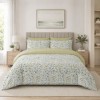 Lenjerie de pat dublu cu elastic Forest Veil Cotton Pro Pucioasa bumbac ranforce premium model cu frunze verzi