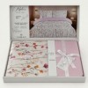 Lenjerie de pat dublu cu elastic Garden Bliss Cotton Pro Pucioasa bumbac ranforce premium model cu flori de camp