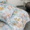 Lenjerie de pat dublu cu elastic Garden Reviere Cotton Pro Pucioasa bumbac ranforce premium model floral pastelat