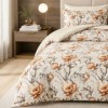Lenjerie de pat dublu cu elastic Golden Dunes Cotton Pro Pucioasa bumbac ranforce premium model flori bej