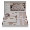 Lenjerie de pat dublu cu elastic Harvest Veil Cotton Pro Pucioasa bumbac ranforce premium model floral gri