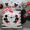 Lenjerie de pat dublu cu elemente fosforescente, Tac Disney, Minnie & Mickey Amour