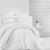 Lenjerie de pat dublu damasc gros culoarea alb - dimensiune speciala - 280x280cm