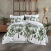 Lenjerie de pat dublu din bumbac 100% ranforce cu frunze tropicale
