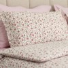 Lenjerie de pat dubla bumbac 100% satinat floricele delicate roz, 4 piese, fabricata in Romania