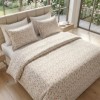 Lenjerie de pat dubla bumbac 100% satinat floricele roz piersiciu, 4 piese, fabricata in Romania
