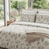 Lenjerie de pat dubla bumbac 100% satinat model cu frunze verzi, 4 piese, fabricata in Romania