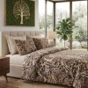 Lenjerie de pat dubla bumbac 100% satinat animal print bej negru 4 piese fabricata in Romania