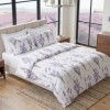 Lenjerie de pat dubla bumbac 100% satinat lavanda mov, 4 piese, fabricata in Romania