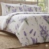 Lenjerie de pat dubla bumbac 100% satinat lavanda mov, 4 piese, fabricata in Romania