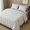 Lenjerie de pat dublu bumbac 100% satinat Ralex Pucioasa model floricele mov delicate