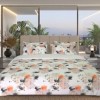 Lenjerie de pat dubla bumbac 100% reversibila etno abstract, 4 piese, fabricata in Romania