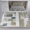 Lenjerie de pat dubla cu elastic din bumbac 100% reversibila model patrate multicolore modern, 4 piese, fabricata in Romania