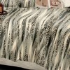 Set lenjerie de pat finet 6 piese animal print cu dungi gri-bej, cearceaf pilota 200x220 cm