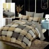Set lenjerie de pat finet 6 piese cucarouri bej/gri, cearceaf pilota 200x220 cm
